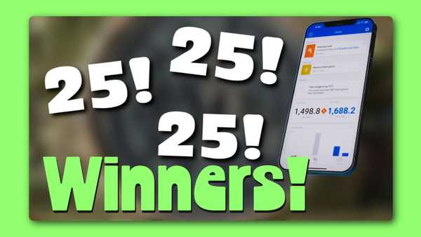 Graphic with large text reading “25! 25! 25! Winners!” beside a smartphone displaying a water usage monitoring app dashboard on a bright green background.